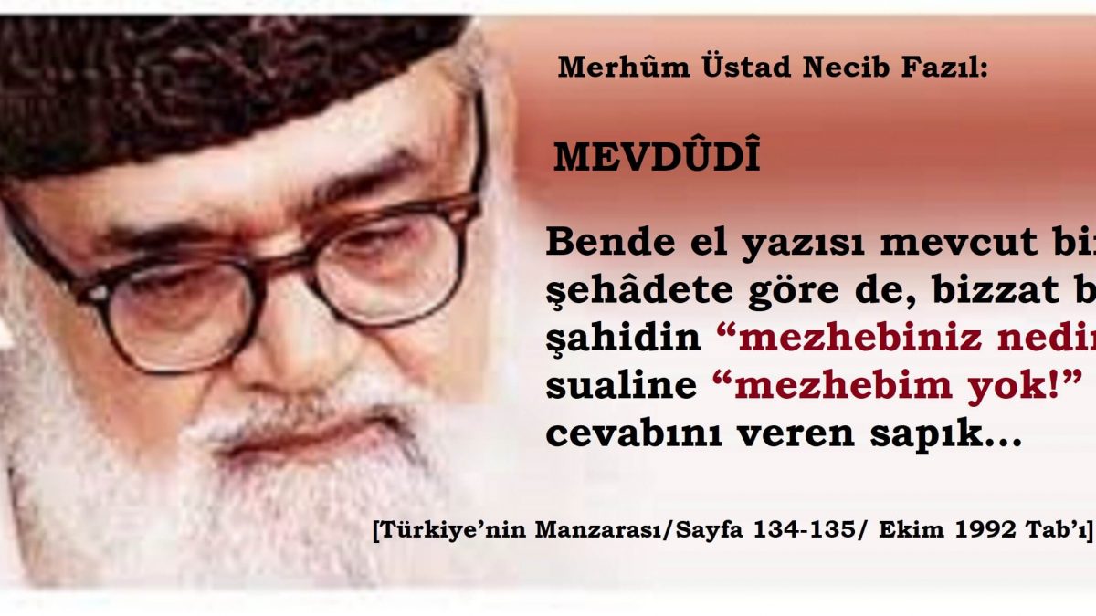 mezhebsiz mevdûdî